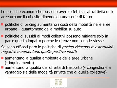 politiche della mobilità e qualità delle aree urbane